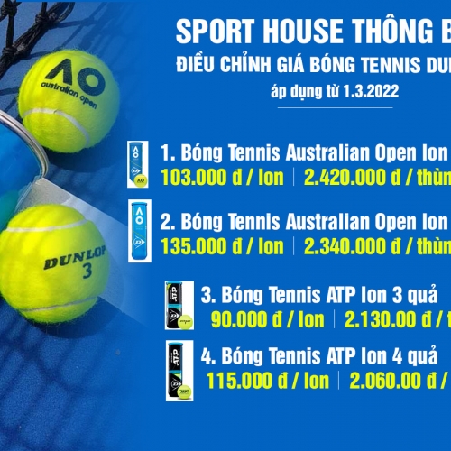 Điều chỉnh giá bóng Tennis Dunlop